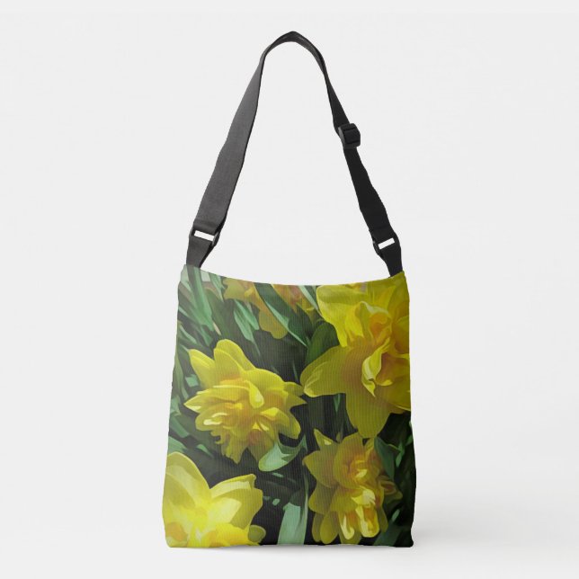 Bright Yellow Daffodils Crossbody Bag (Front)