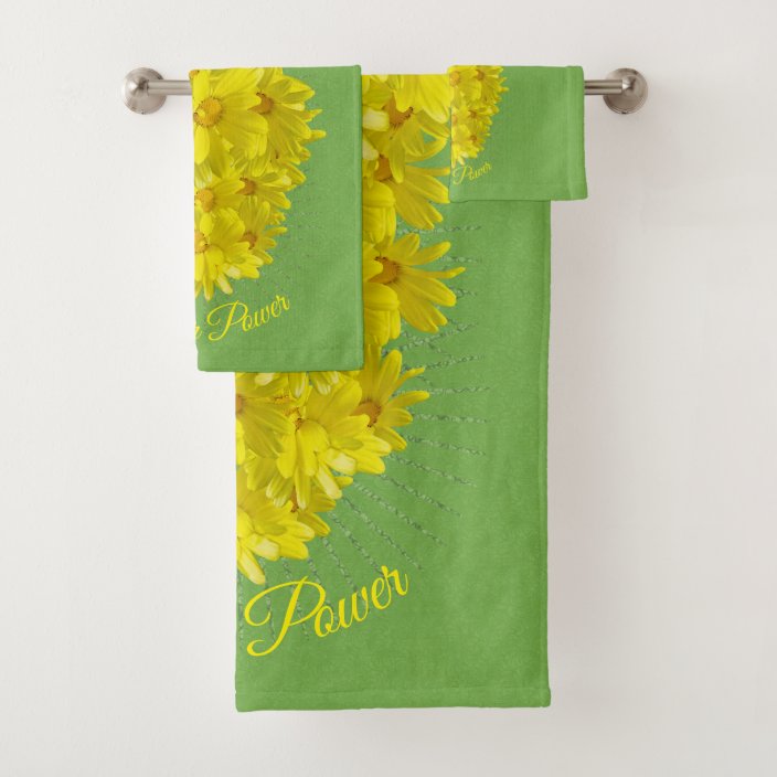 Bright Yellow Daisies Bath Towel Set Zazzle.co.uk
