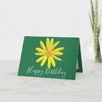 Bright Yellow Daisy Botanical Modern Chic Birthday