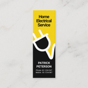 Bright Yellow Electric Power Plug Mini Business Card