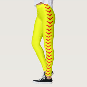 Bright Yellow Fastpitch Softball Leggings Pants