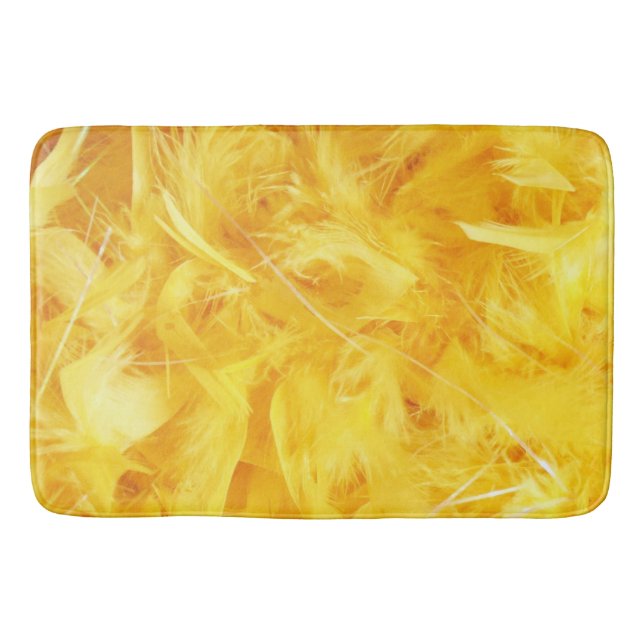 Bright Yellow Feathers Bath Mat (Front)