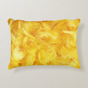 Bright Yellow Feathers Decorative Cushion