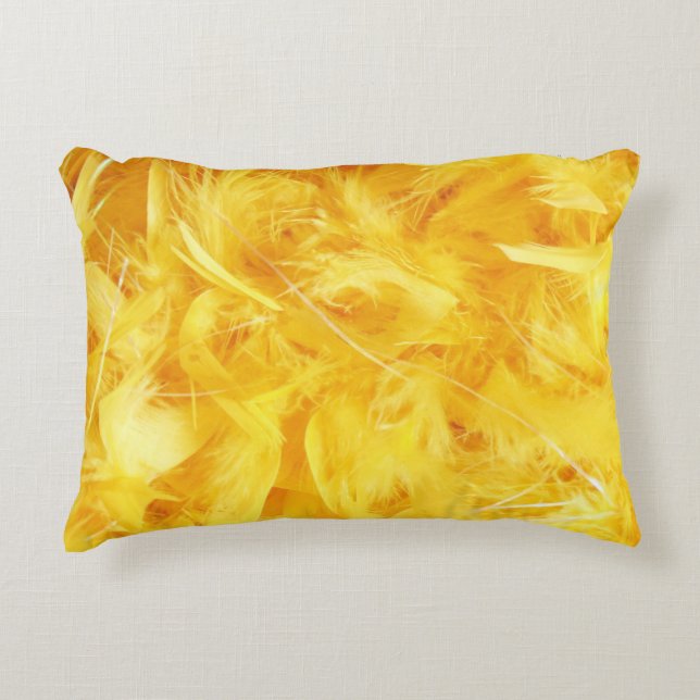Bright Yellow Feathers Decorative Cushion (Front)