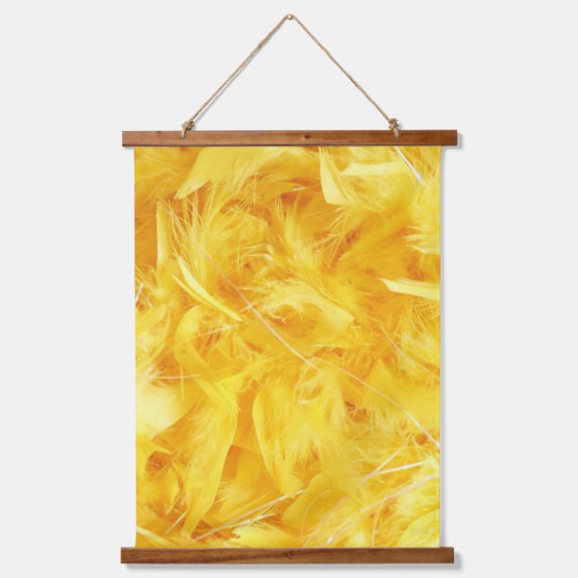 Bright Yellow Feathers Hanging Tapestry (Front)