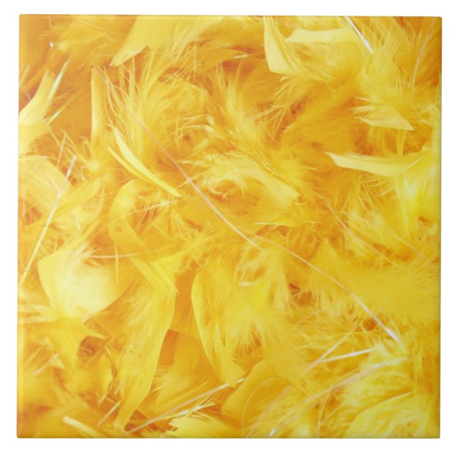 Bright Yellow Feathers Tile (Front)