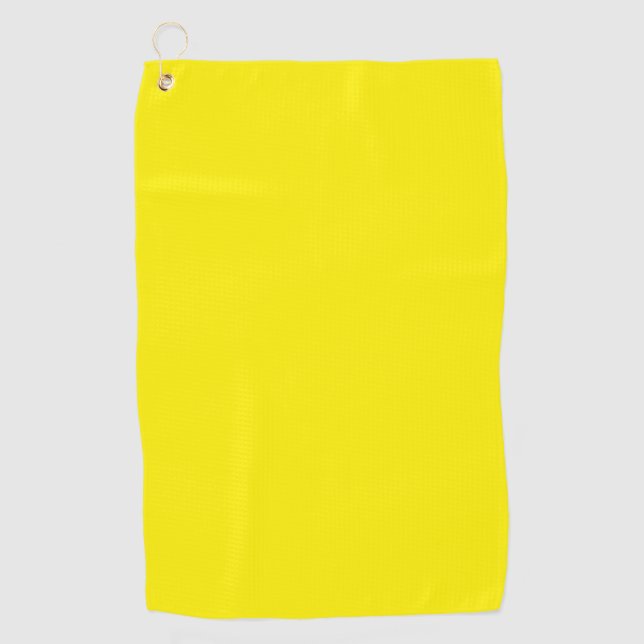 Bright Yellow #FFF3000, Banana Yellow Golf Towel (Front)