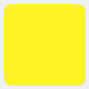 Bright Yellow #FFF3000, Banana Yellow Square Sticker