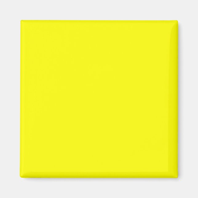 Bright Yellow FFFF00 Colour - Add Your Name Option Magnet (Front)