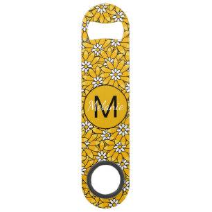 Bright Yellow Floral Pattern Personalised
