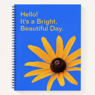 Bright Yellow Floral Petals on Royal Blue Notebook
