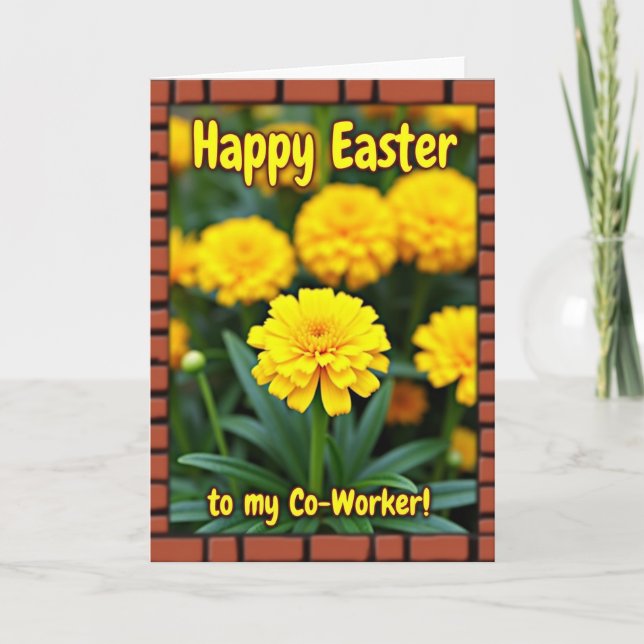 Bright Yellow Flower Easter Card (Front)