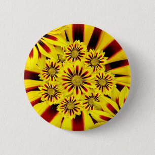 Bright Yellow Flowers 6 Cm Round Badge