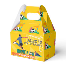 Bright Yellow Fun Soccer Thank You Birthday