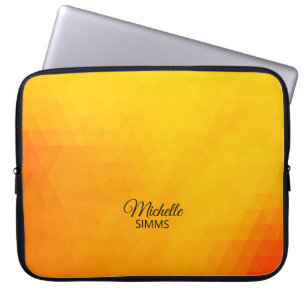 Bright Yellow Geometric Pattern and Customisation Laptop Sleeve