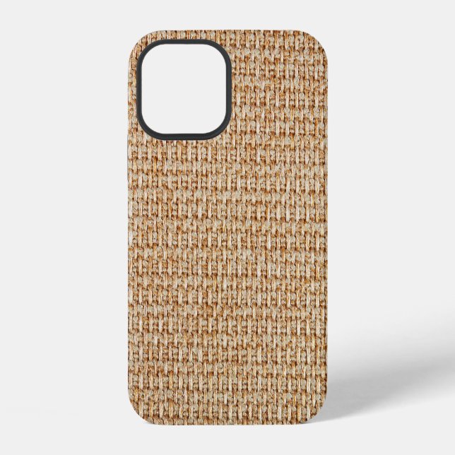 Bright yellow gingham fabric texture. iPhone case (Back)