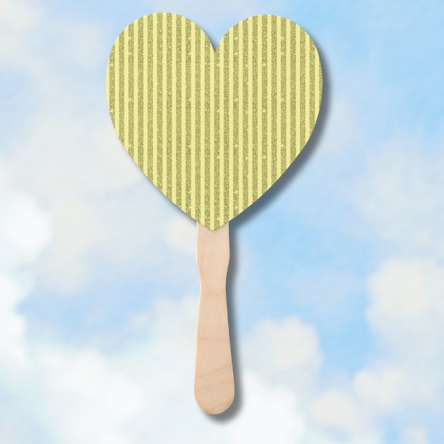 Bright Yellow Glitter Style Vertical Stripes Hand Fan (Creator Uploaded)