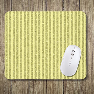 Bright Yellow Glitter Style Vertical Stripes Mouse Mat