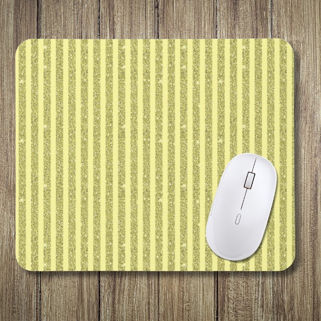 Bright Yellow Glitter Style Vertical Stripes Mouse Mat (Creator Uploaded)