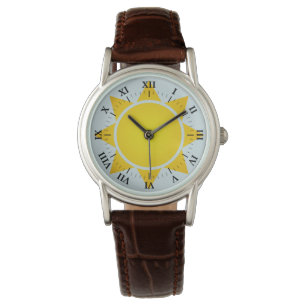 Bright Yellow Gradient Sun with Roman Numerals Watch