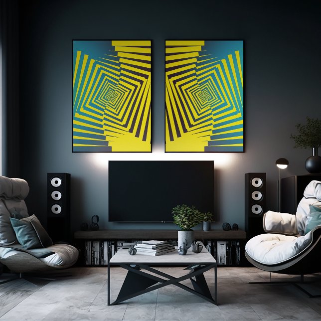 Bright Yellow Green Abstract Jungle Style Pattern Poster (Creator Uploaded)