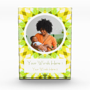 Bright Yellow Green New Baby Wife Parents Gift Photo Block
