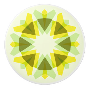 Bright Yellow Green Star Dopamine Decor Kitsch Art Ceramic Knob