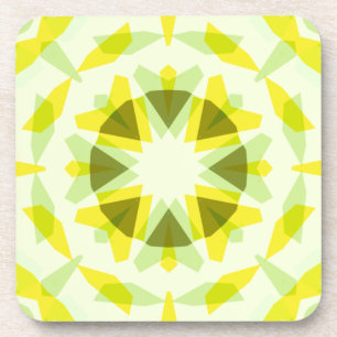 Bright Yellow Green Star Dopamine Decor Kitsch Art Coaster