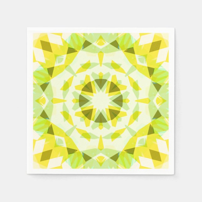 Bright Yellow Green Star Gender Reveal Baby Shower Napkin (Front)