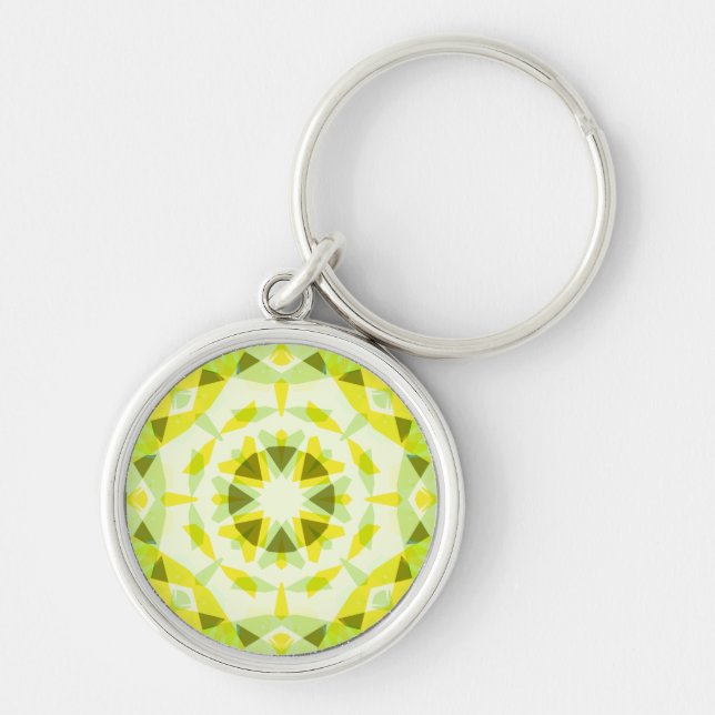 Bright Yellow Green Summer Star Dopamine Decor Art Key Ring (Front)