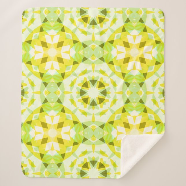 Bright Yellow Green Summer Star Dopamine Decor Art Sherpa Blanket (Front)