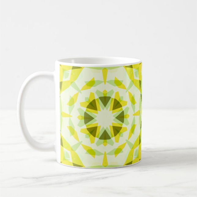 Bright Yellow Green Summer Star Dopamine Decor Tea Coffee Mug (Left)