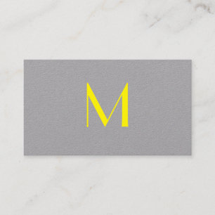 bright yellow&grey - add monogram business card