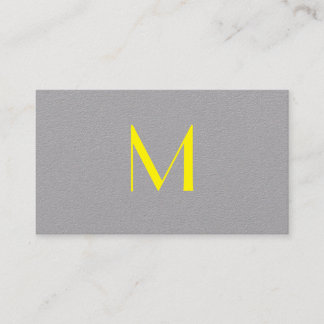 bright yellow&grey - add monogram business card