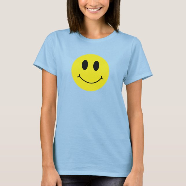 Bright Yellow Grinning Face Classic T-Shirt (Front)