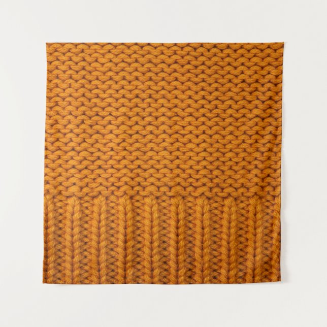 Bright yellow: handmade knitted texture. tapestry (Front)