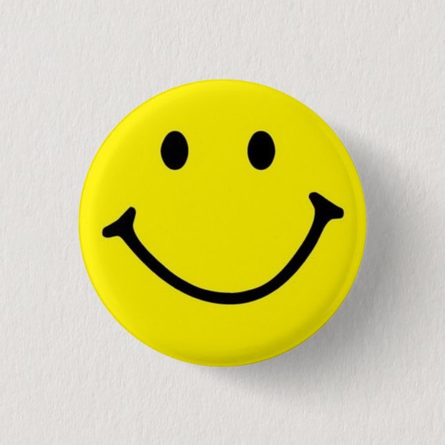 Bright Yellow Happy Smile Face 3 Cm Round Badge (Front)