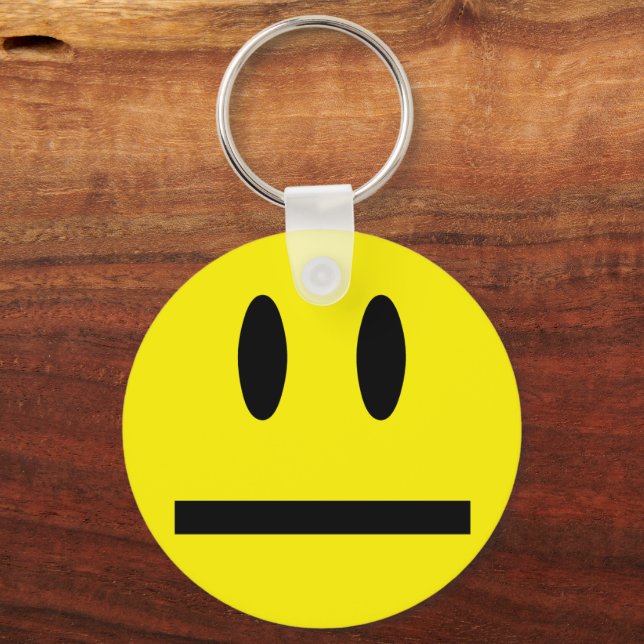 Bright Yellow Happy Smiling Face  Key Ring (Front)