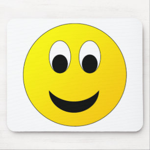 Bright Yellow Happy Smiling Face Mouse Mat