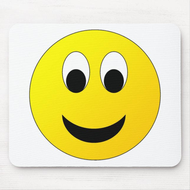 Bright Yellow Happy Smiling Face  Mouse Mat (Front)