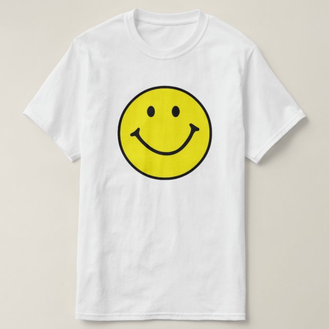 Bright Yellow Happy Smiling Face  T-Shirt (Design Front)