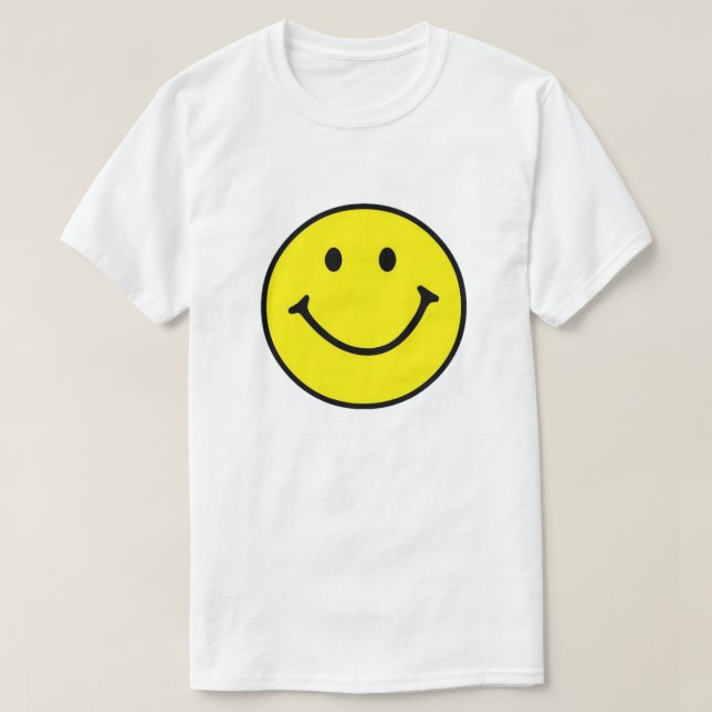 Bright Yellow Happy Smiling Face  T-Shirt (Design Front)