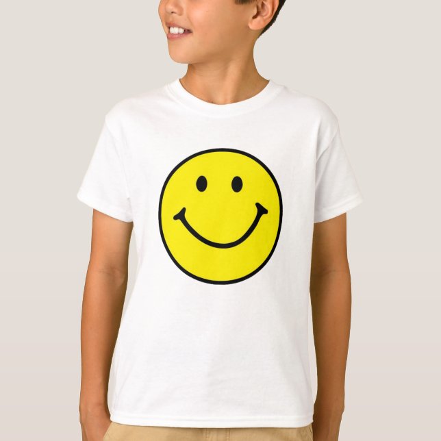 Bright Yellow Happy Smiling Face  T-Shirt (Front)