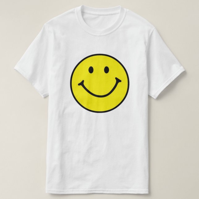 Bright Yellow Happy Smiling Face  T-Shirt (Design Front)