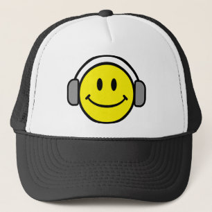 Bright Yellow Happy Smiling Face Trucker Hat