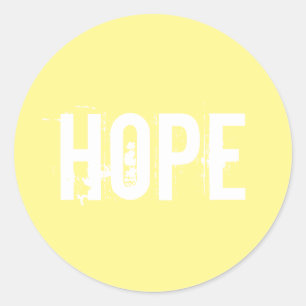 Bright yellow Hope Classic Round Sticker