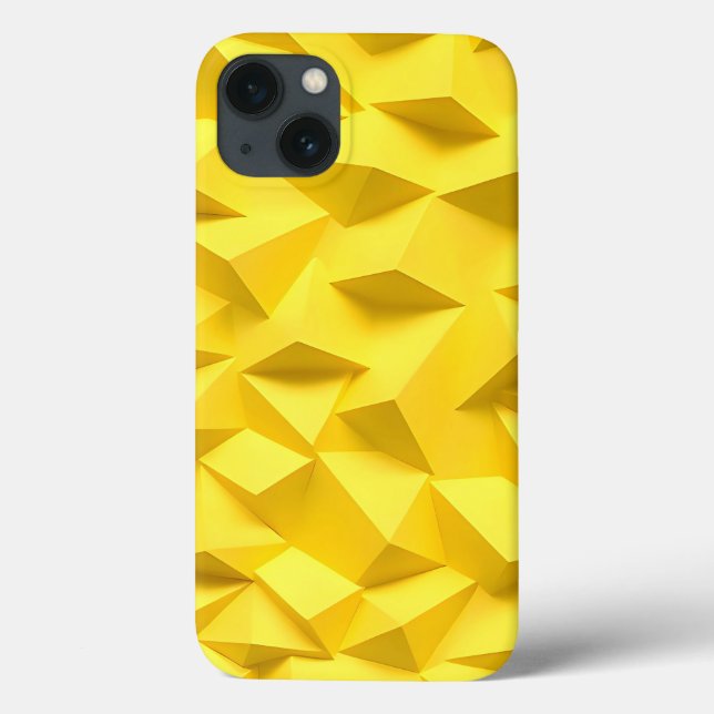 Bright Yellow iPhone Case Abstract and Protective (Back)