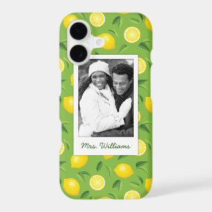 Bright Yellow Lemon Pattern Add Your Photo
