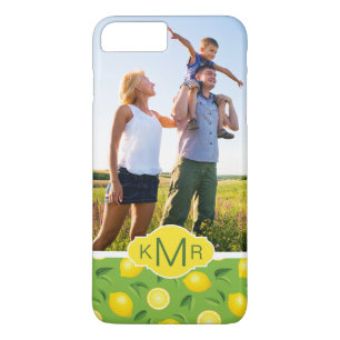 Bright Yellow Lemon Pattern   Add Your Photo iPhone 8 Plus/7 Plus Case