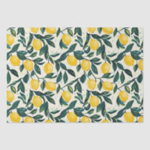 Bright Yellow Lemon Patterned Spiral Notebook